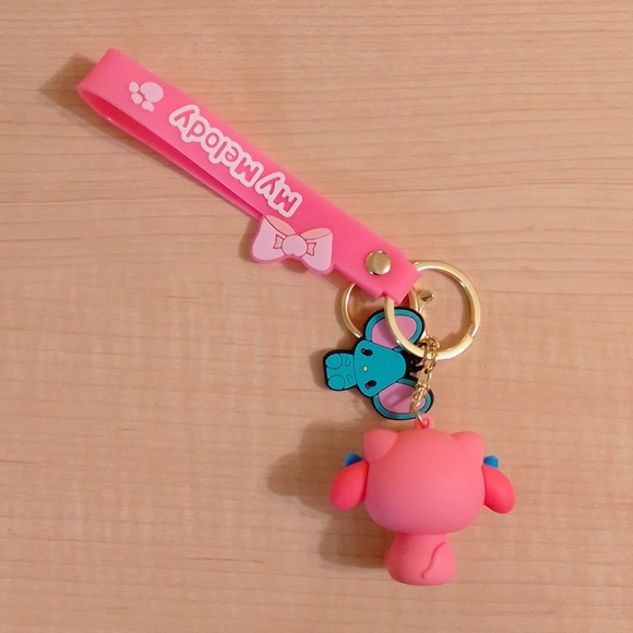 🆕 Sanrio My Melody Bear Suit Figurine Keychain Bag Clip - Picture 6 of 10